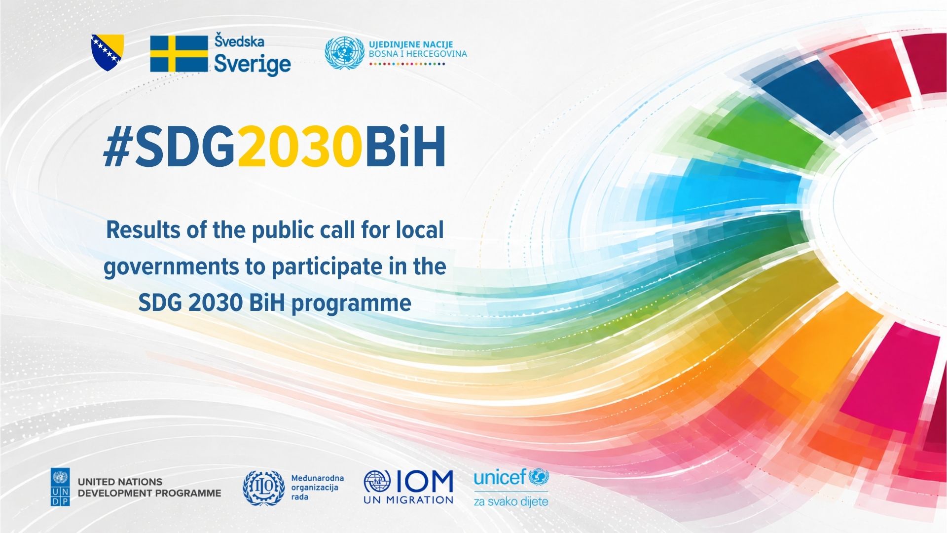 Results of the public call for local governments to participate in the SDG 2030 BiH programme