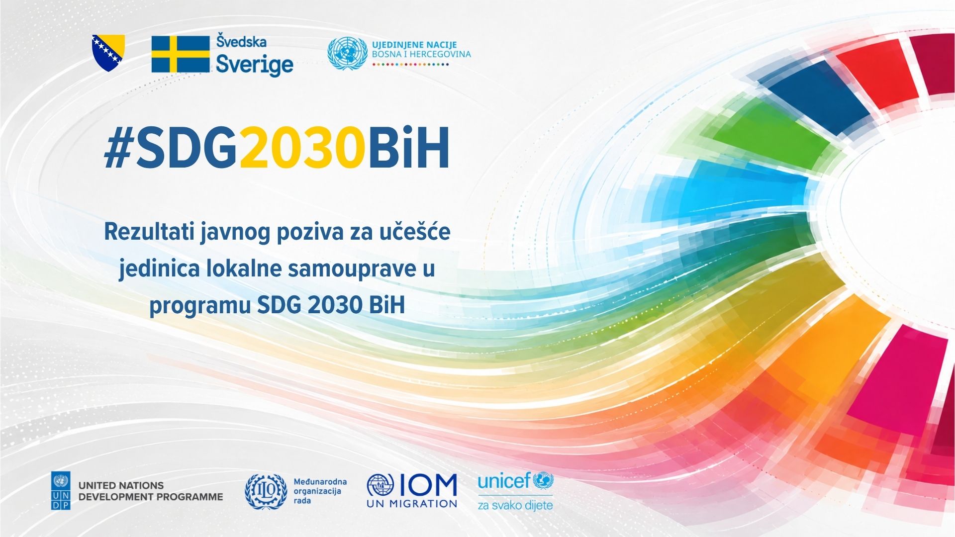 Rezultati javnog poziva za učešće jedinica lokalne samouprave u programu SDG 2030 BiH